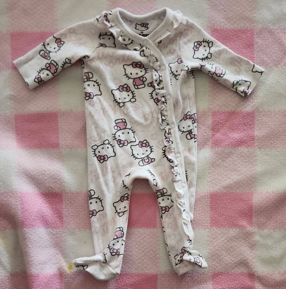 Hello Kitty Pink and White Kids One Piece Footie